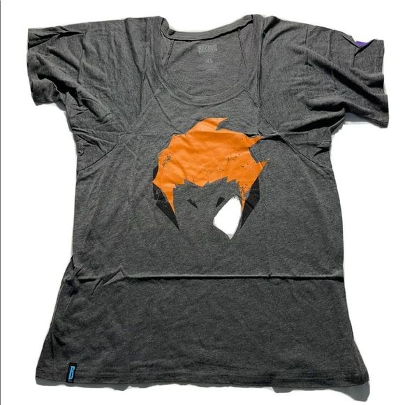 Moira Overwatch Women's Character Raglan T-Shirt - Charcoal NWOT Size XL - Picture 1 of 2